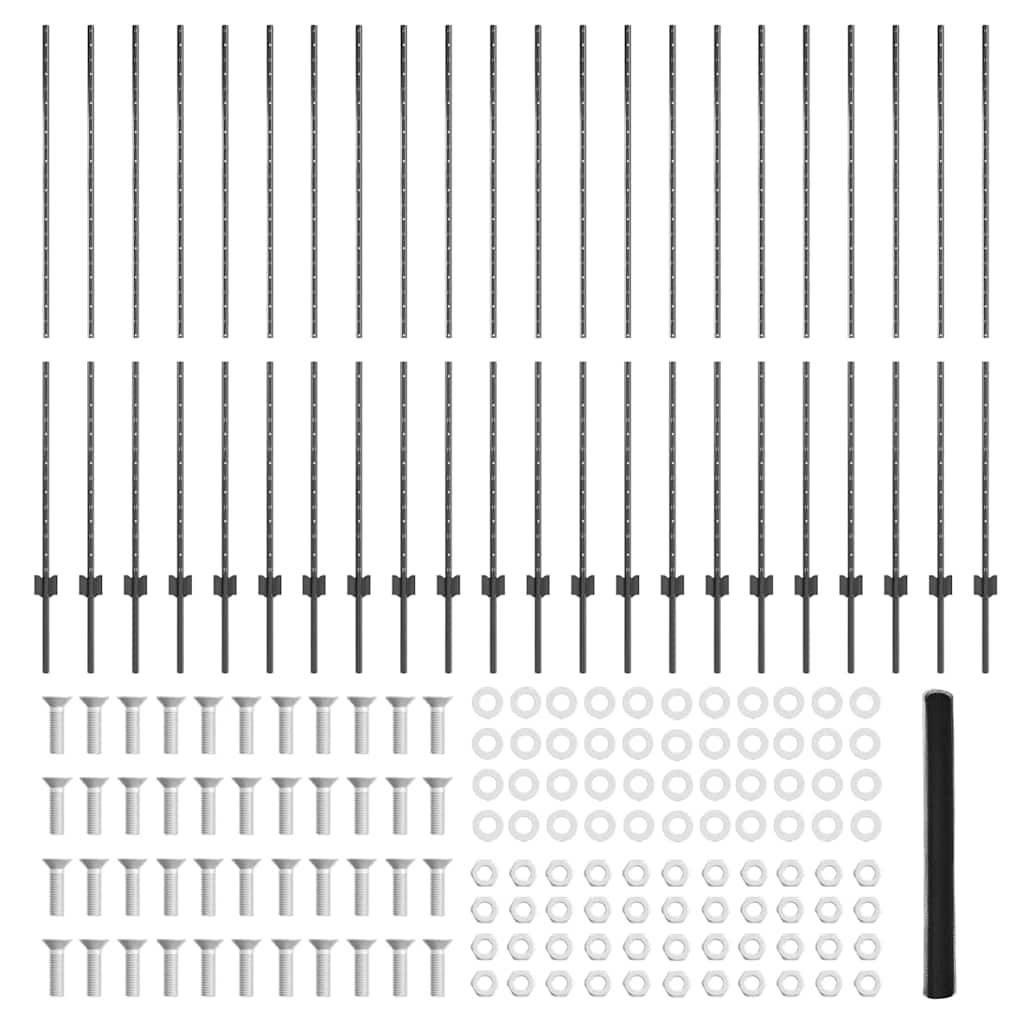 Svejset Trådhegn 50 x 1,6 m (B x H) PVC-belagt stål Grå Mesh