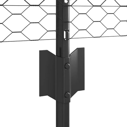 Udendørs sekskantet hegn med stolpe 100 x 0,5 m PVC-belagt stål