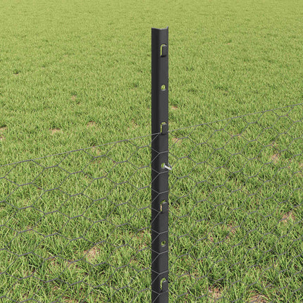 Udendørs sekskantet hegn med stolpe 100 x 0,5 m PVC-belagt stål