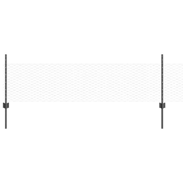 Udendørs sekskantet hegn med stolpe 100 x 0,5 m PVC-belagt stål
