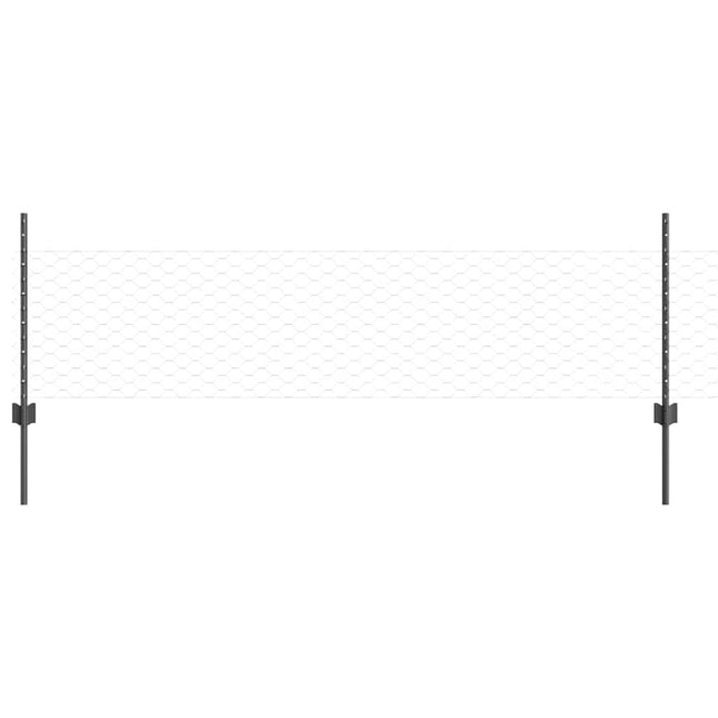 Udendørs sekskantet hegn med stolpe 100 x 0,5 m PVC-belagt stål