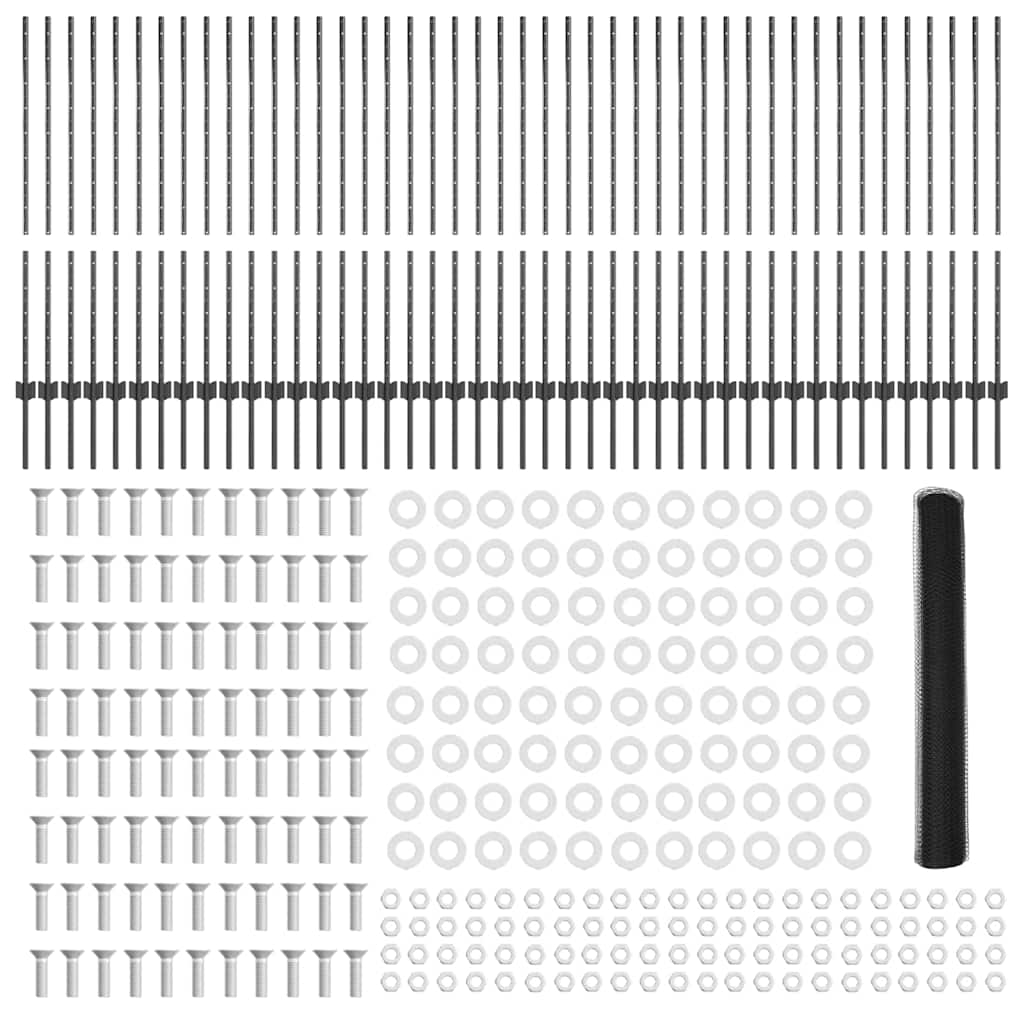 Svejset Trådhegn 100 x 1,2 m (B x H) PVC-belagt stål Grå Mesh
