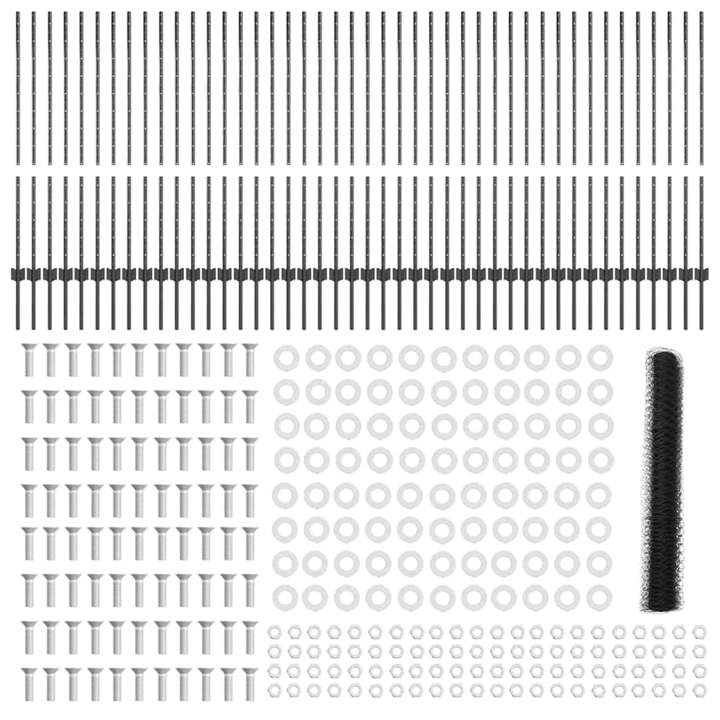 Svejset Trådhegn 100 x 1,2 m (B x H) PVC-belagt stål Grå Mesh