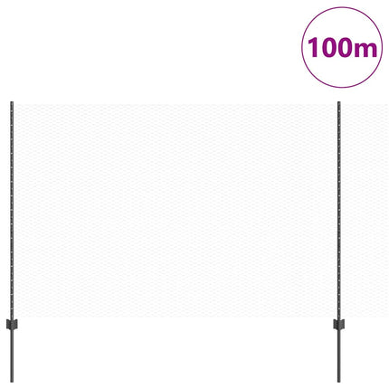 Udendørs sekskantet hegn med stolpe 100 x 1,5 m PVC-belagt stål