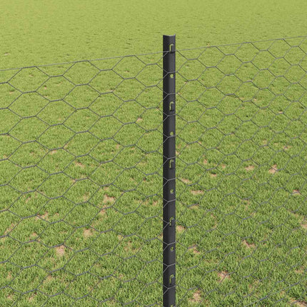 Udendørs sekskantet hegn med stolpe 100 x 1,5 m PVC-belagt stål