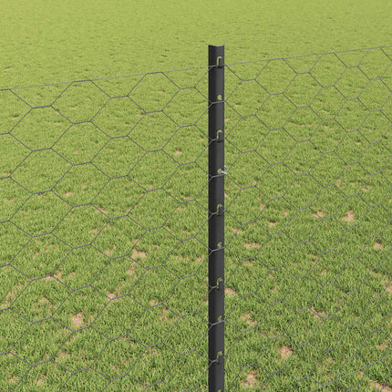 Udendørs sekskantet hegn med stolpe 100 x 1,5 m PVC-belagt stål