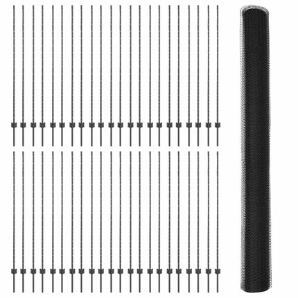Udendørs sekskantet hegn med stolpe 100 x 1,6 m PVC-belagt stål