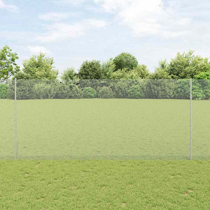Udendørs sekskantet hegn med stolpe 10 x 1,4 m Sølv Mesh