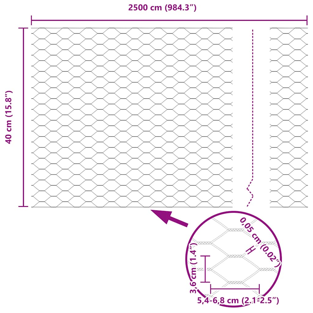 Svejset Trådhegn 25 x 0,4 m (B x H) Hot-Dip Galvaniseret Stål