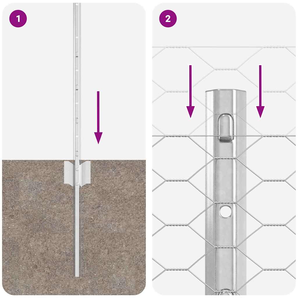 Svejset Trådhegn 25 x 0,5 m (B x H) Hot-Dip Galvaniseret Stål