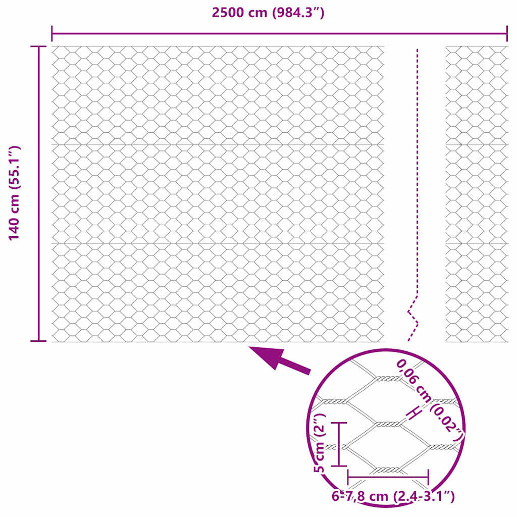 Svejset Trådhegn 25 x 1,4 m (B x H) Hot-Dip Galvaniseret Stål
