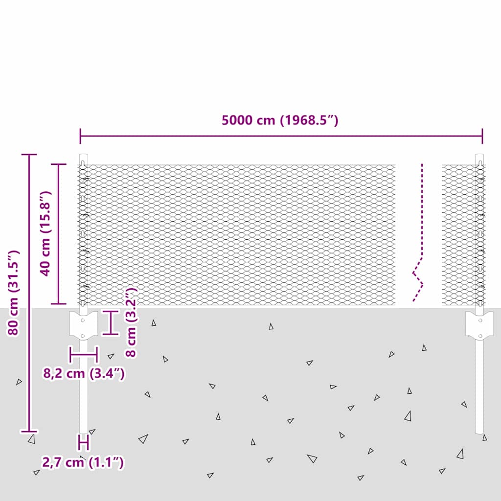 Svejset Trådhegn 50 x 0,4 m (B x H) Hot-Dip Galvaniseret Stål