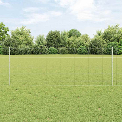 Udendørs Vildt Hegn med Stolper 25 x 0,8 m Sølv Mesh