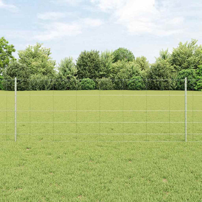 Udendørs Vildt Hegn med Stolper 25 x 0,8 m Galvaniseret stål