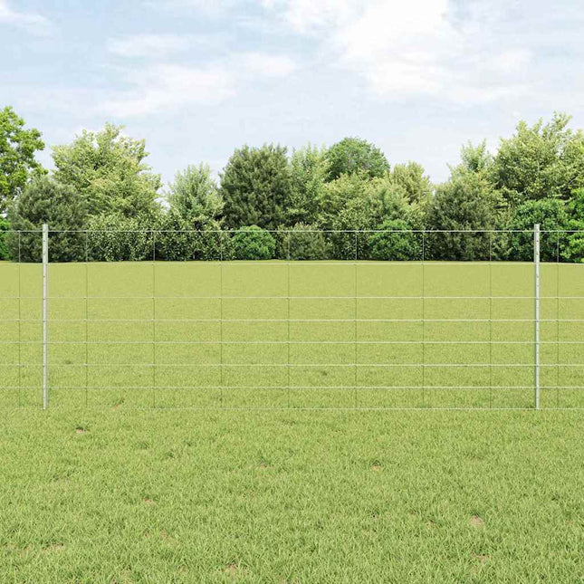 Udendørs Vildt Hegn med Stolper 25 x 0,8 m Galvaniseret stål