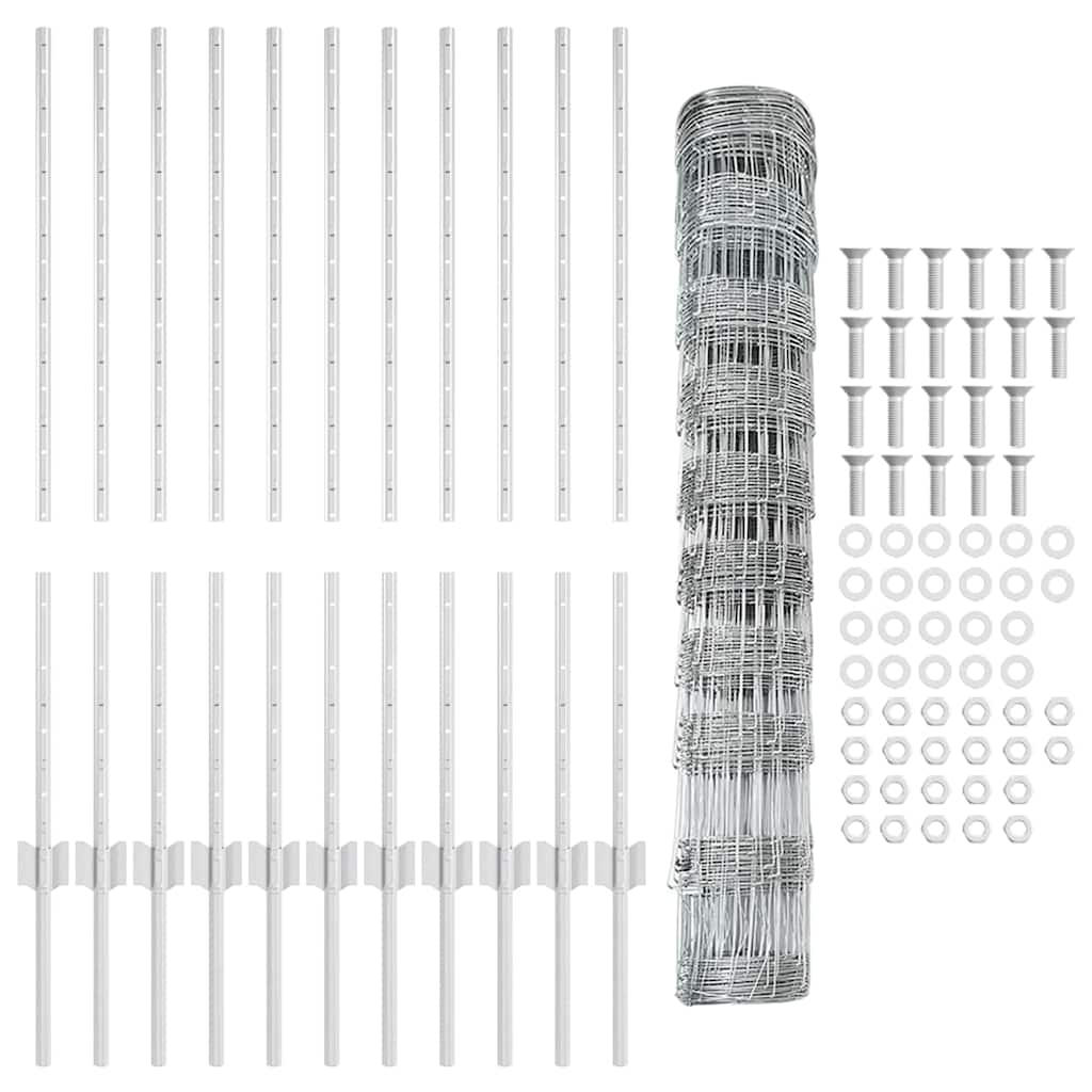 Vild hegn med stolper 25 x 1 m (B x H)