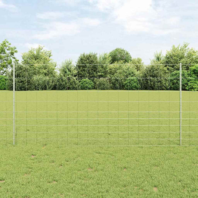 Udendørs Vildt Hegn med Stolper 25 x 1,2 m Galvaniseret stål