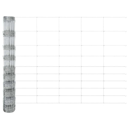 Udendørs Vildt Hegn med Stolper 25 x 1,2 m Sølv Mesh