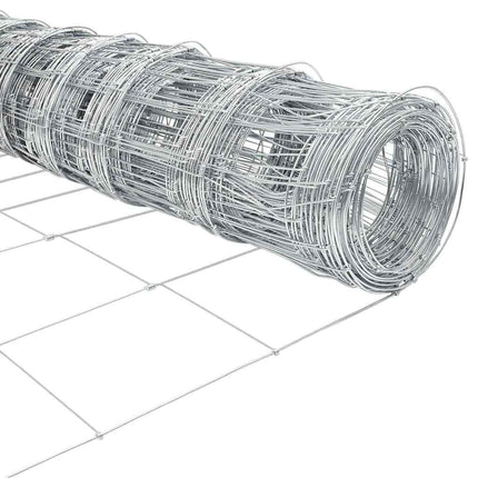 Udendørs Vildt Hegn med Stolper 25 x 1,2 m Sølv Mesh