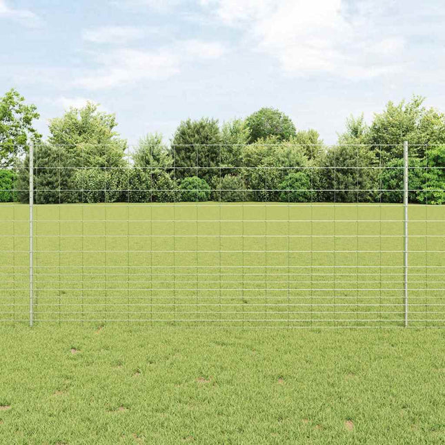 Udendørs Vildt Hegn med Stolper 25 x 1,2 m Galvaniseret stål