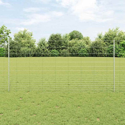 Udendørs Vildt Hegn med Stolper 25 x 1,2 m Galvaniseret stål