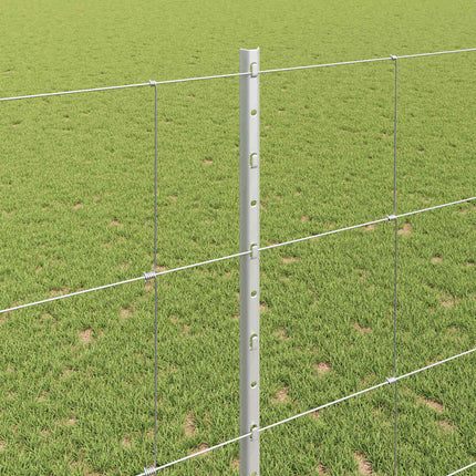 Udendørs Vildt Hegn med Stolper 25 x 1,4 m Sølv Mesh