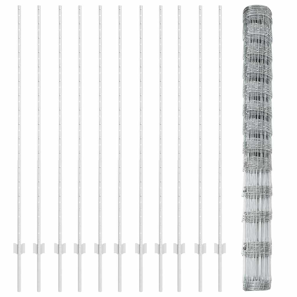 Vild hegn med stolper 25 x 1,5 m (B x H)