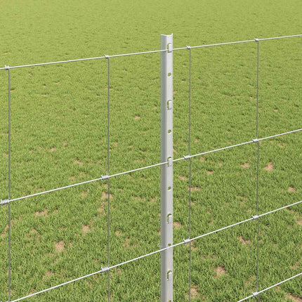Udendørs Vildt Hegn med Stolper 25 x 1,5 m Sølv Mesh