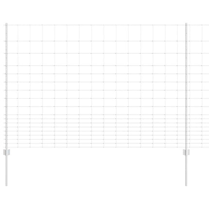 Udendørs Vildt Hegn med Stolper 25 x 1,5 m Sølv Mesh