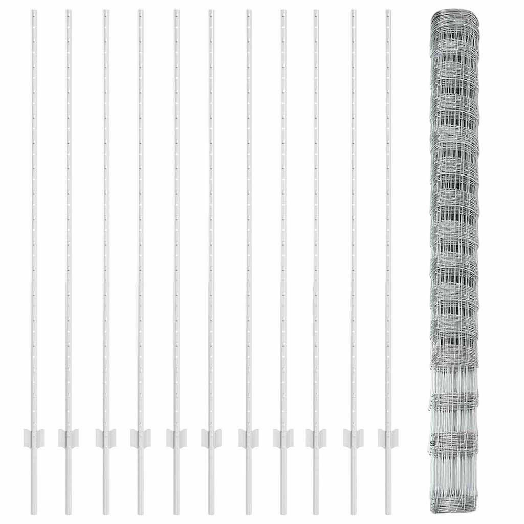 Vild hegn med stolper 25 x 1,6 m (B x H)