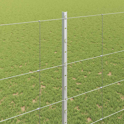 Udendørs Vildt Hegn med Stolper 25 x 1,6 m Sølv Mesh