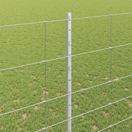 Udendørs Vildt Hegn med Stolper 25 x 1,6 m Sølv Mesh