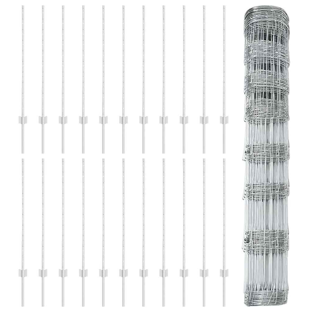 Vild hegn med stolper 50 x 1 m (B x H)