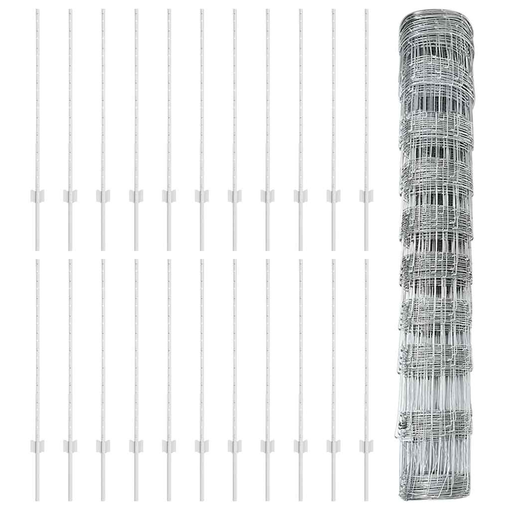 Vild hegn med stolper 50 x 1 m (B x H)