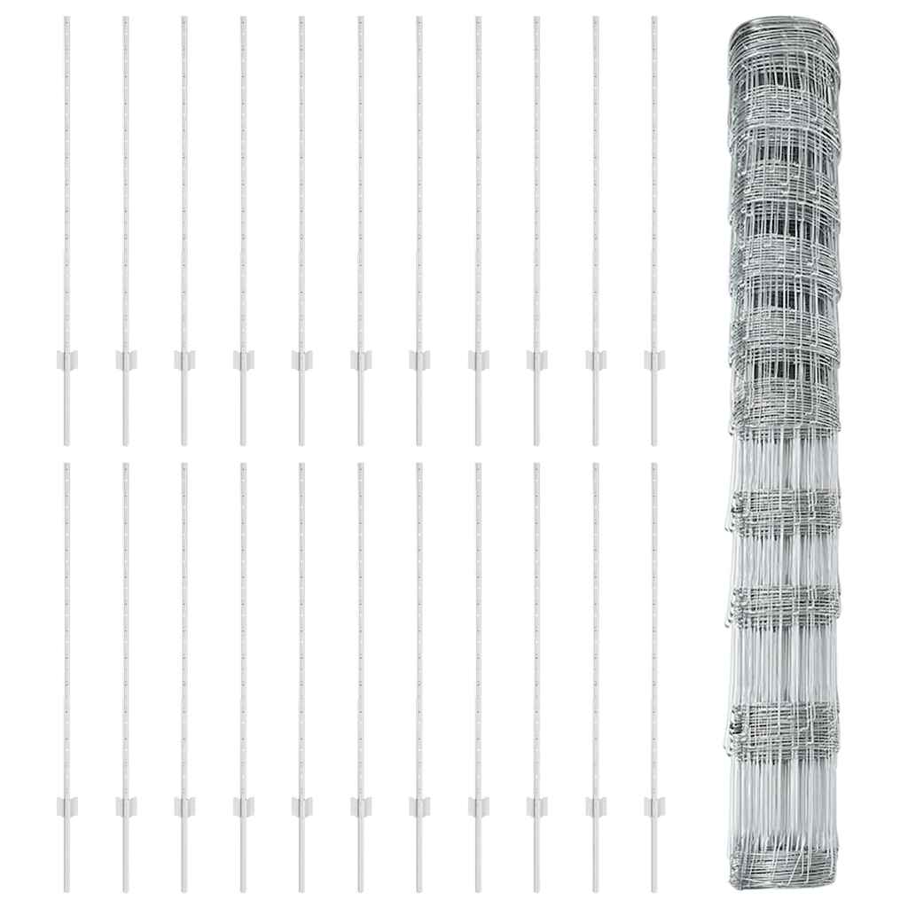 Vild hegn med stolper 50 x 1,2 m (B x H)