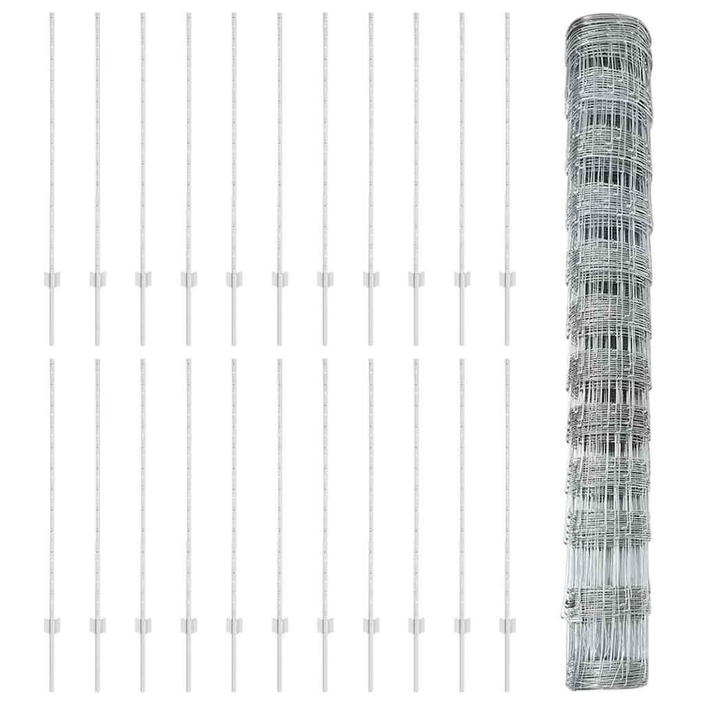 Vild hegn med stolper 50 x 1,2 m (B x H)
