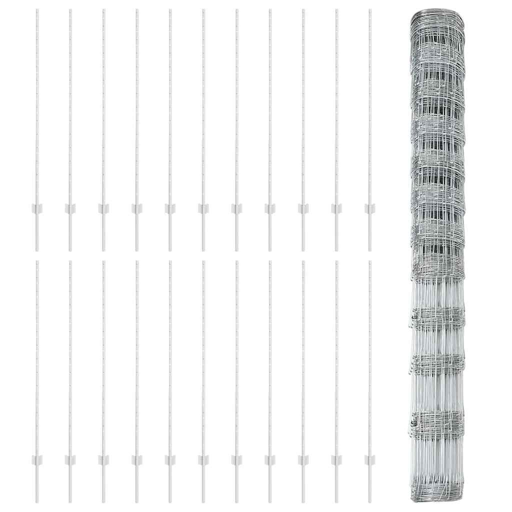 Vild hegn med stolper 50 x 1,4 m (B x H)