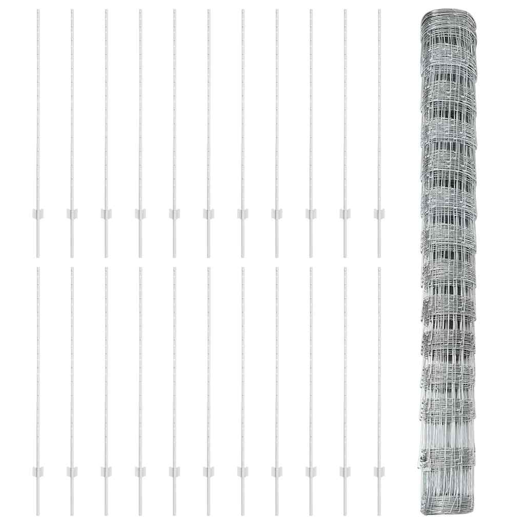 Vild hegn med stolper 50 x 1,4 m (B x H)