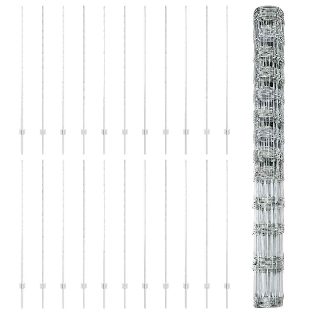 Vild hegn med stolper 50 x 1,5 m (B x H)