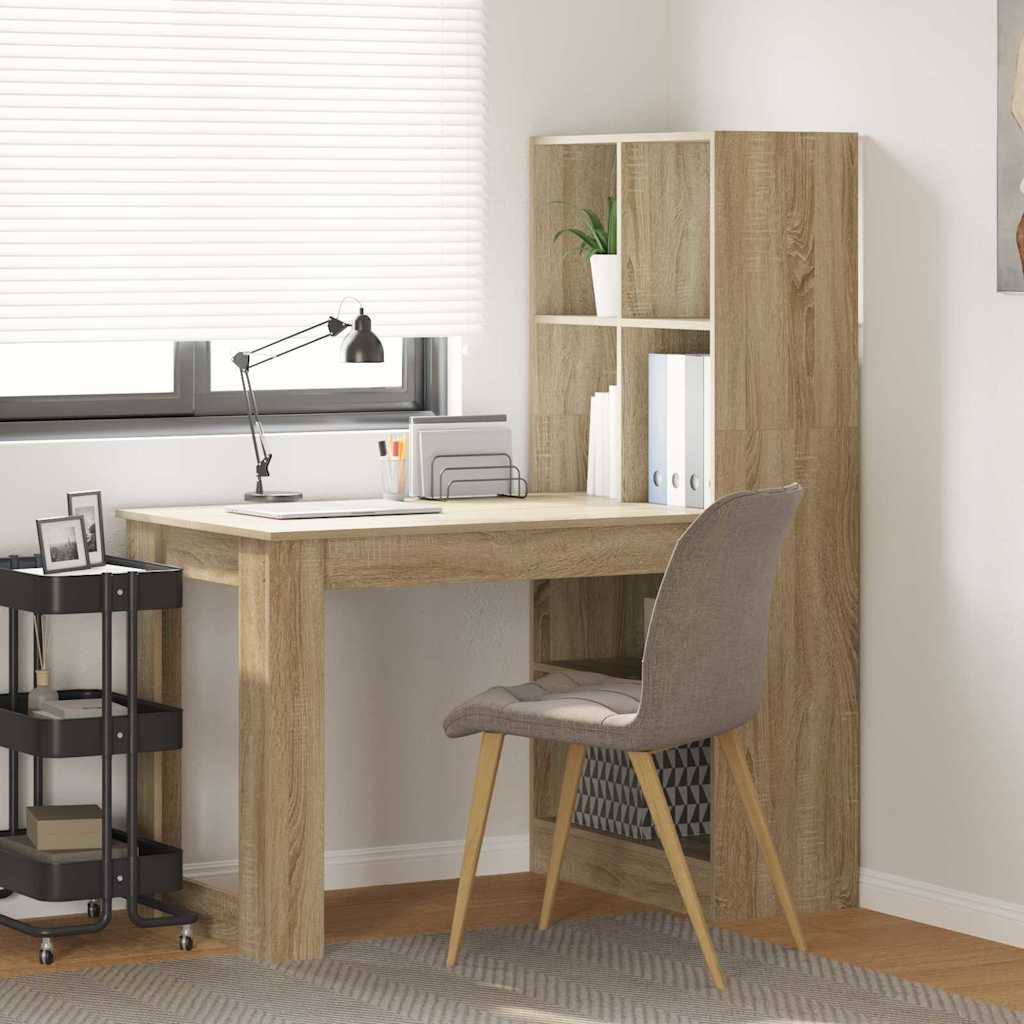 Bord med hylde Sonoma eg 122 x 67 x 145 cm Konstrueret træ