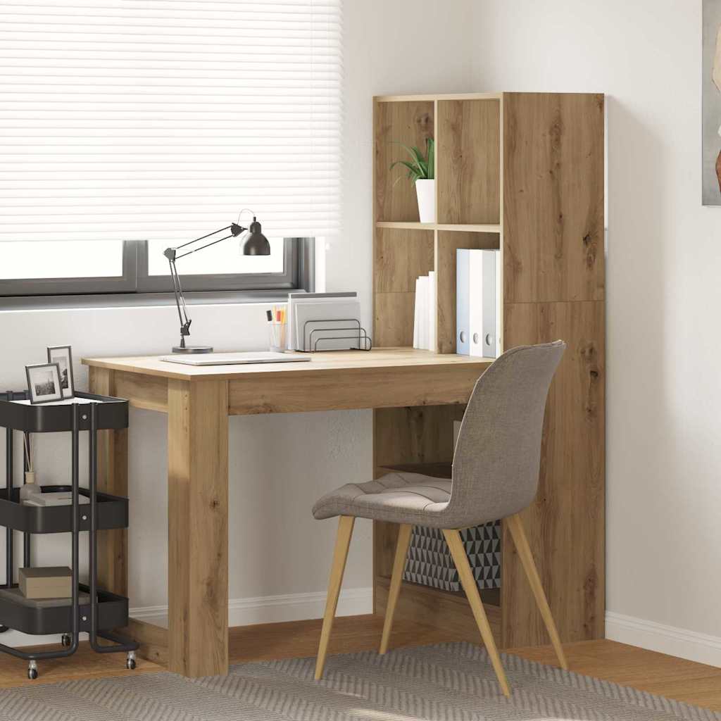 Bord med hylde Artisan Egetræ 122 x 67 x 145 cm Konstrueret træ
