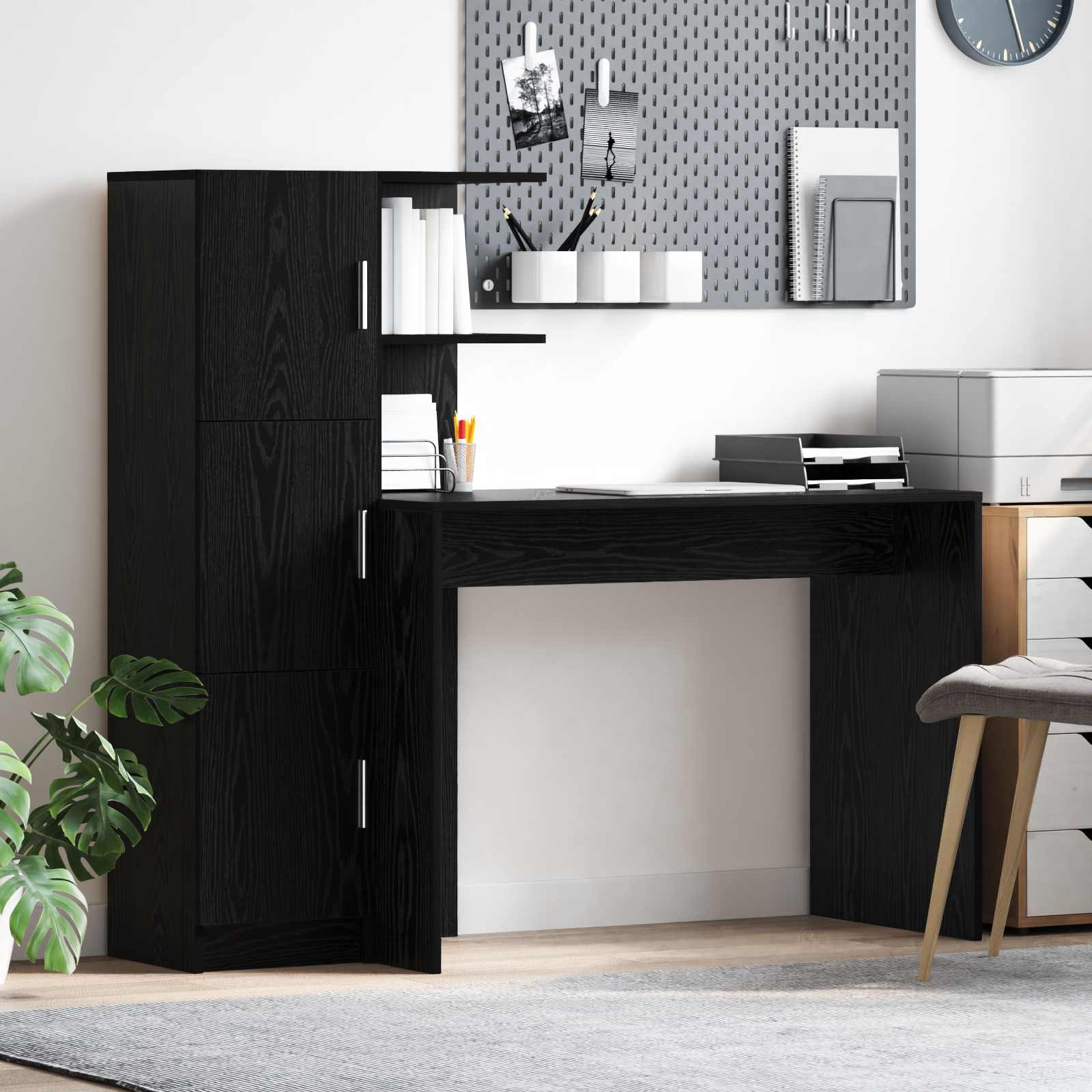 Bord Sort eg 133,5 x 50 x 124 cm 2 stk.