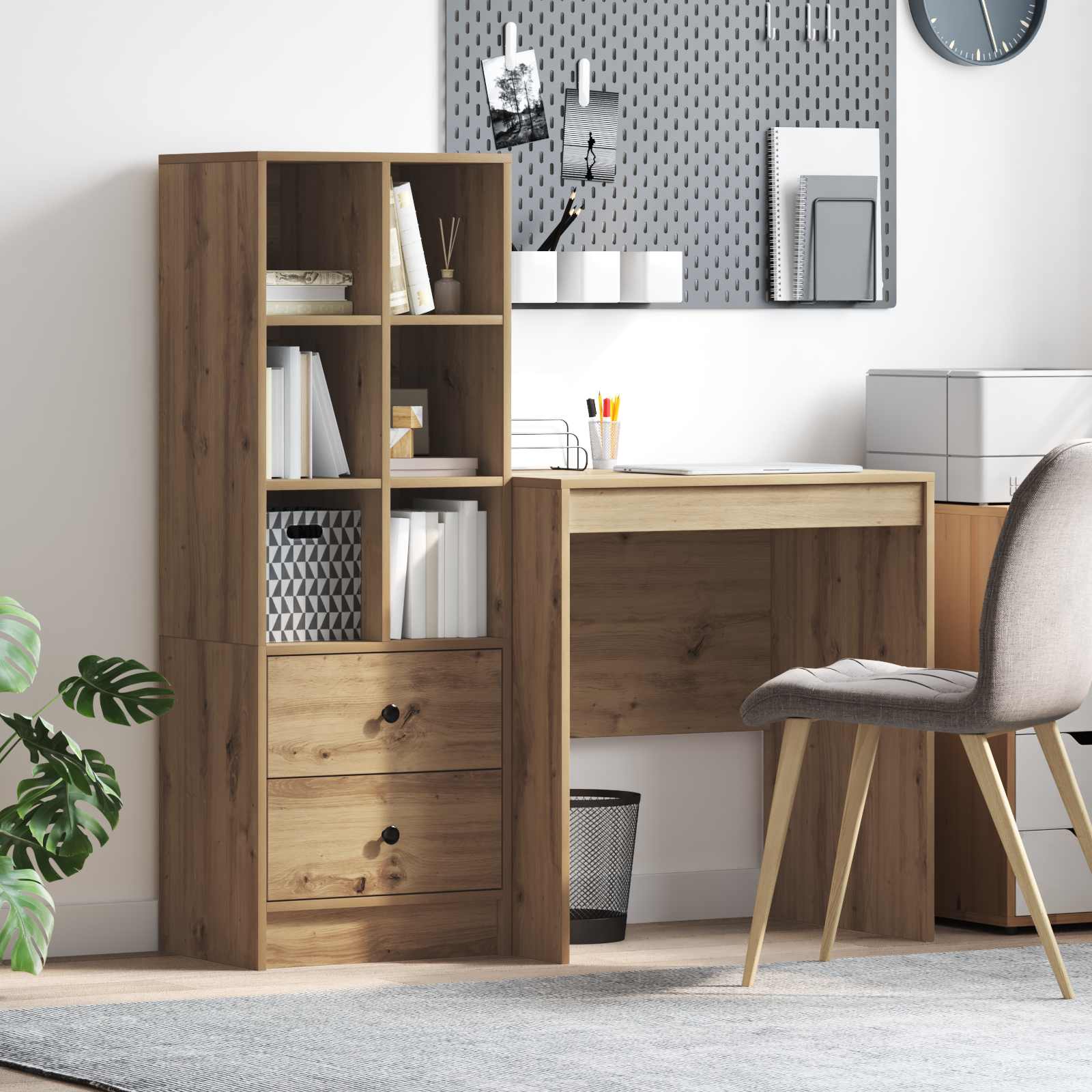 Bord Artisan Egetræ 115,5 x 50 x 127 cm 2 stk. billede