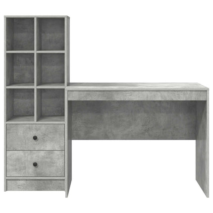 Bord med skuffe 2 pcs Beton Grå