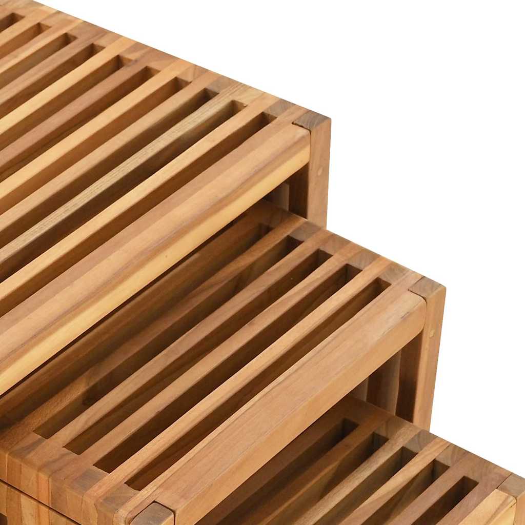 Have Side Bord 3 pcs Brun 33 x 44,5 x 51 cm Massiv Teaktræ