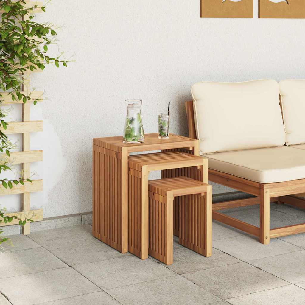 Have Side Bord 3 pcs Brun 33 x 44,5 x 51 cm Massiv Teaktræ