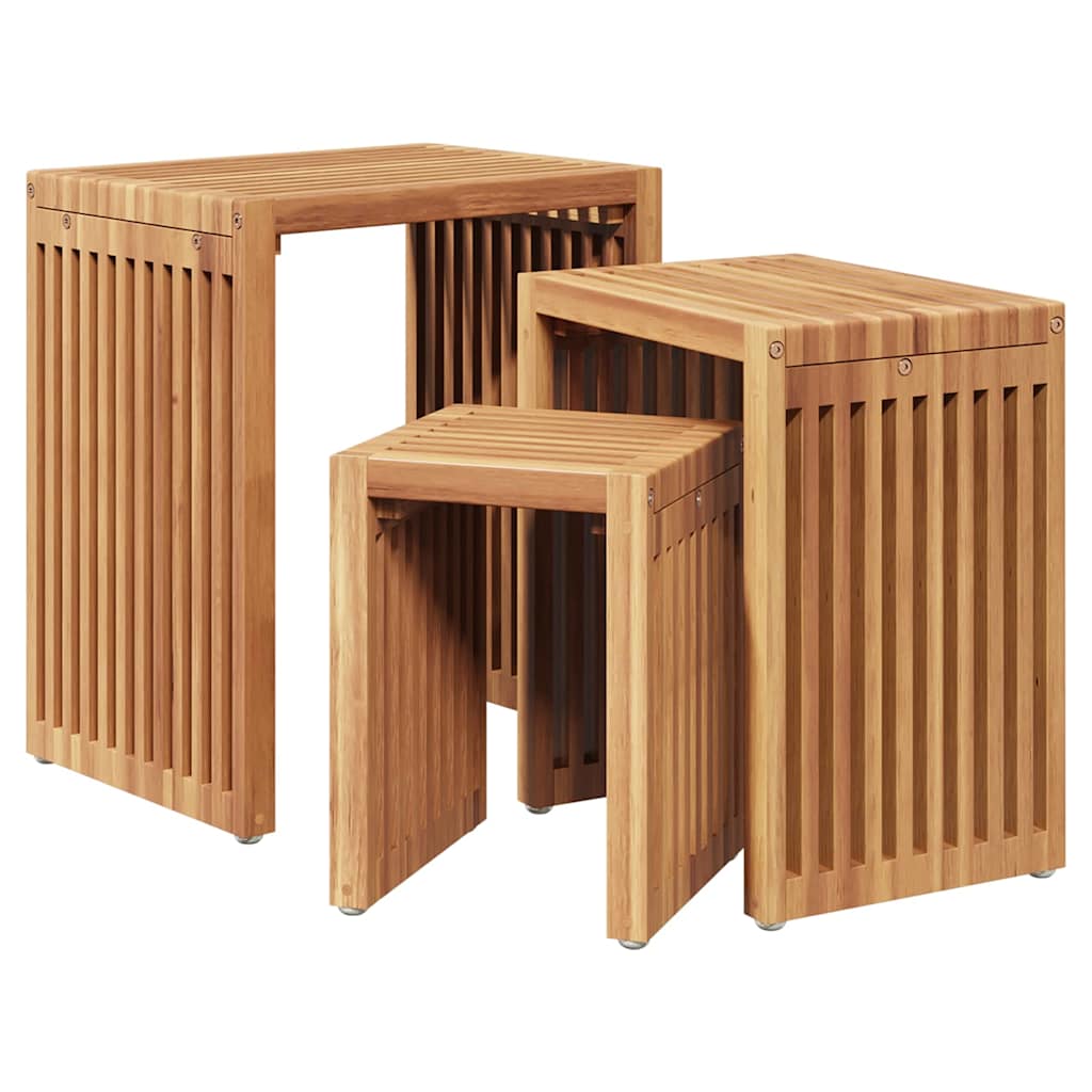 Have Side Bord 3 pcs Brun 33 x 44,5 x 51 cm Massiv Teaktræ