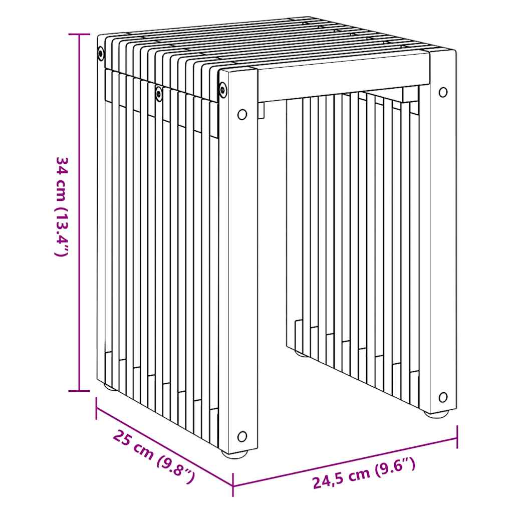 Have Side Bord 3 pcs Brun 33 x 44,5 x 51 cm Massiv Teaktræ