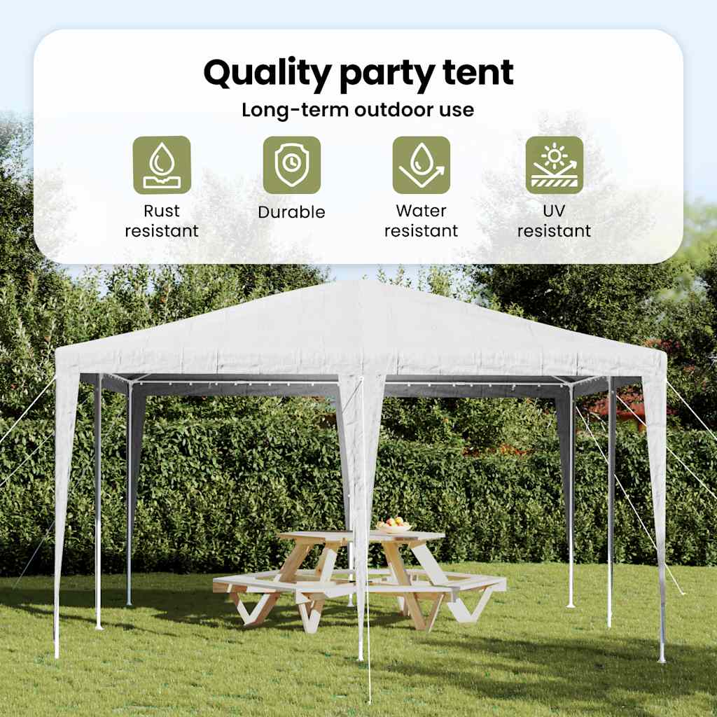 Party Tent Hvid 400 x 400 x 266 cm Polyethylen og stål