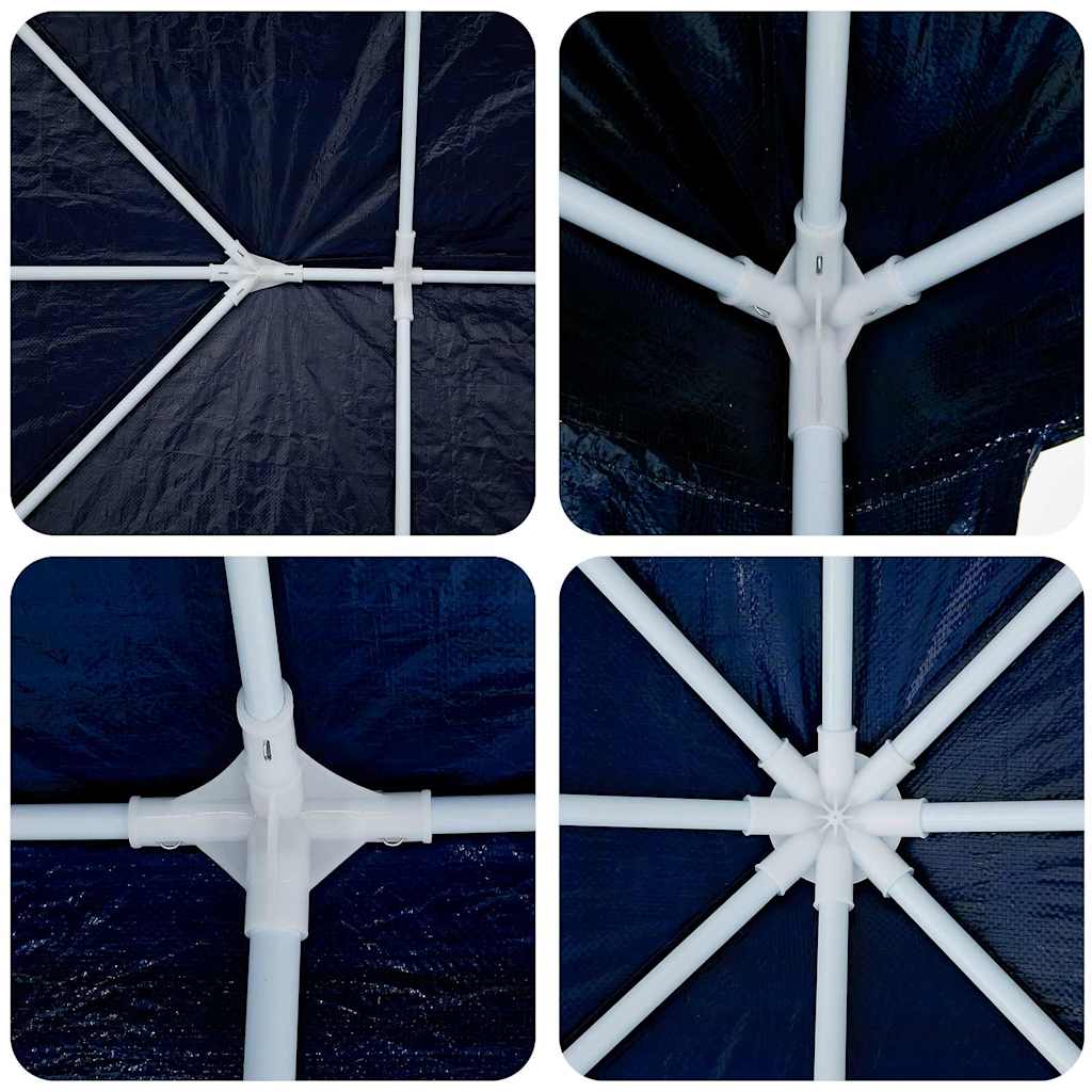 Party Tent Blå og Hvid 400 x 400 x 266 cm Polyester og Stål